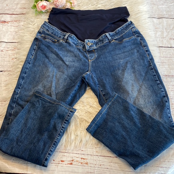 Seraphine Denim - Seraphine Over The Belly Crop Straight Leg Jeans sz 12